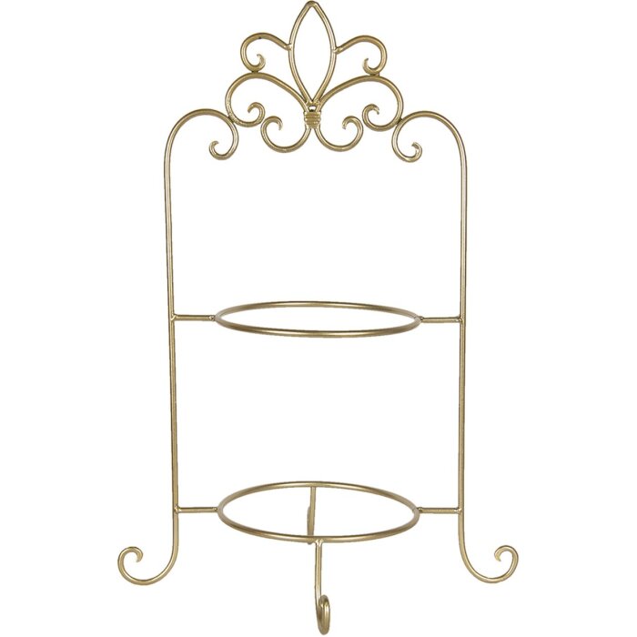 Étagère pour 2 assiettes 38x30x57 cm or W40091GO
