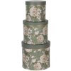 Boîte à chapeau (set de 3 pièces) Ø 20x17 - Ø 17x15 - Ø 14x13 cm vert 64743