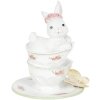 Décoration Lapin dans une tasse 12x12x15 cm multicolore 6PR3139