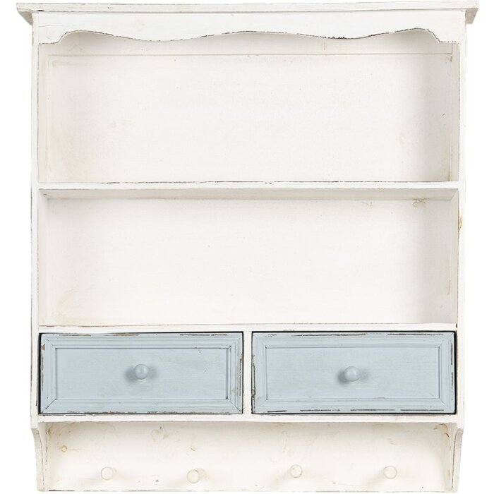 Clayre & Eef Étagère murale 56x13x60 cm blanc 5H0465