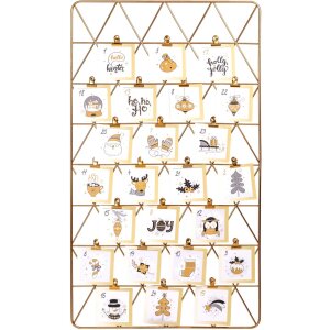Calendrier de lAvent en métal doré 40x70 cm
