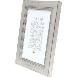Cadre en bois S42L argent 18x24 cm verre premium