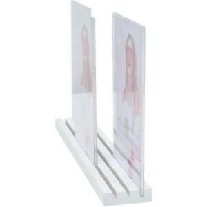 Porte-photos en bois blanc 3 photos 10x15 cm portrait