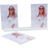 Porte-photos en bois blanc 3 photos 10x15 cm portrait