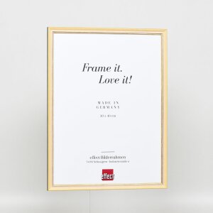 Cadre Effect en bois massif Profil 25 jaune 10x15 cm verre antireflet