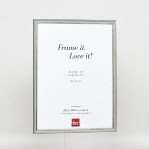 Cadre Effect en bois massif Profil 25 bleu 13x13 cm verre clair
