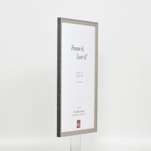 Cadre Effect en bois massif Profil 25 gris 13x18 cm verre musée