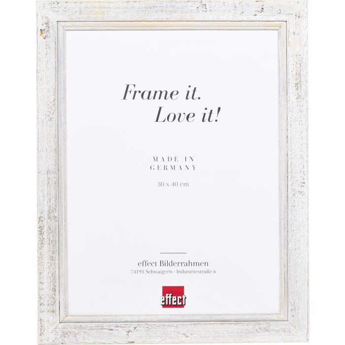 Effect Cadre photo en bois massif 2240 blanc 15x20 cm verre acrylique