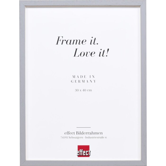 Cadre en bois Effect Profil 35 gris clair 18x24 cm verre normal + entretoise