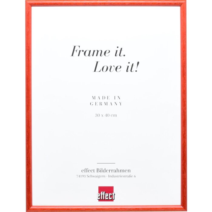 Effect cadre en bois massif profil 20 rouge 18x27 cm verre normal