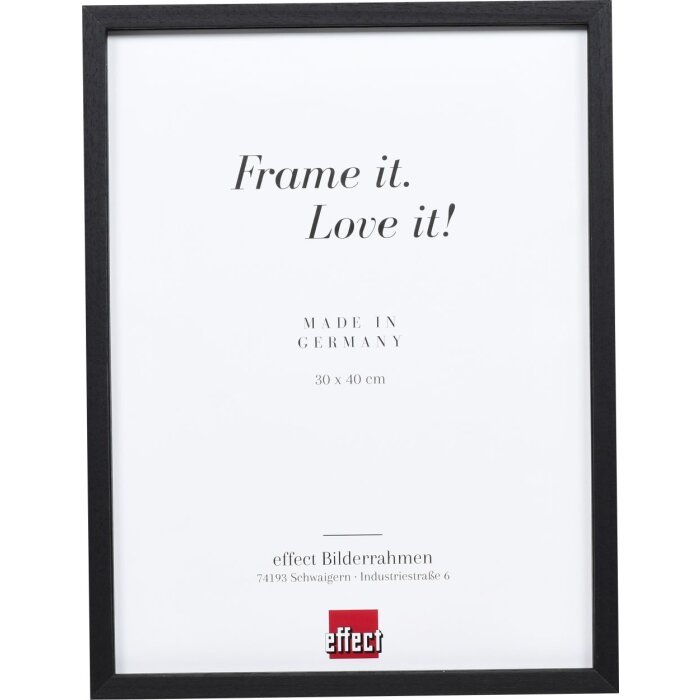 Cadre en bois Effect Profil 35 noir 20x20 cm verre normal + entretoise