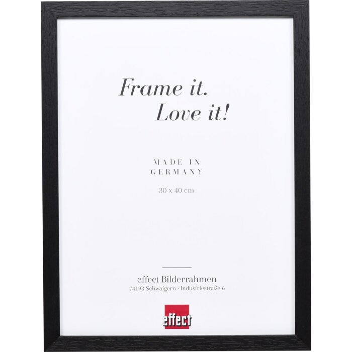 Cadre en bois Effect Profil 33 noir 20x28 cm verre antireflet