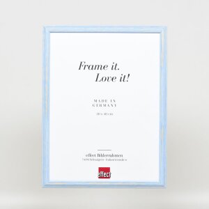 Effect cadre en bois Profil 32 bleu 24x30 cm verre normal