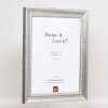 Cadre Effect en bois massif Profil 28 argent 25x60 cm verre clair