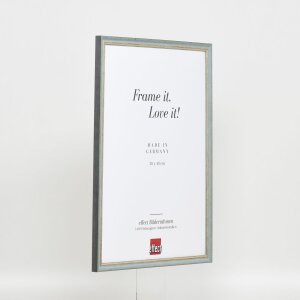Cadre Effect en bois massif Profil 25 bleu 28x35 cm verre antireflet