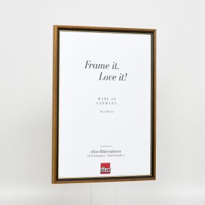 Cadre Effect en bois massif Profil 22 brun-or 29,7x42 cm verre antireflet