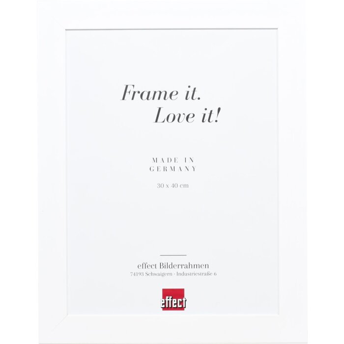 Cadre Effect en bois massif Profil 30 blanc 30x40 cm verre antireflet