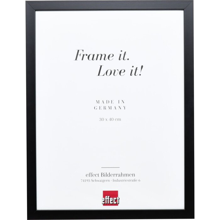 Cadre en bois Top Cube 30x45 cm noir Verre antireflet