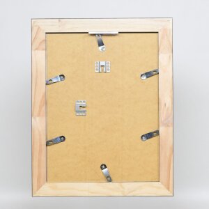 Cadre Effect en bois massif profil 28 argenté 30,5x91,5 cm verre antireflet