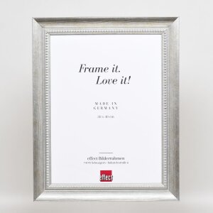 Cadre Effect en bois massif profil 28 argenté 30,5x91,5 cm verre antireflet