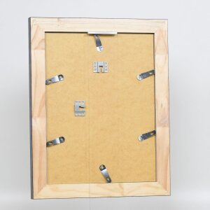 Cadre Effect en bois massif profil 28 argenté 35x50 cm verre clair