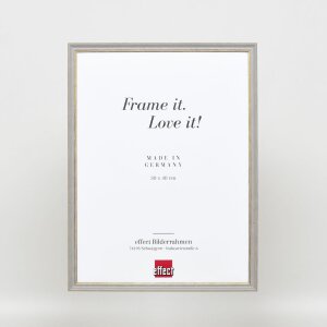 Cadre Effect en bois massif Profil 25 gris 40x50 cm verre musée