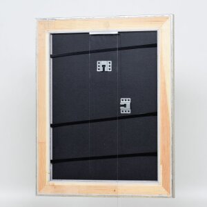 Effect cadre en bois profil 95 argent 40x60 cm verre normal
