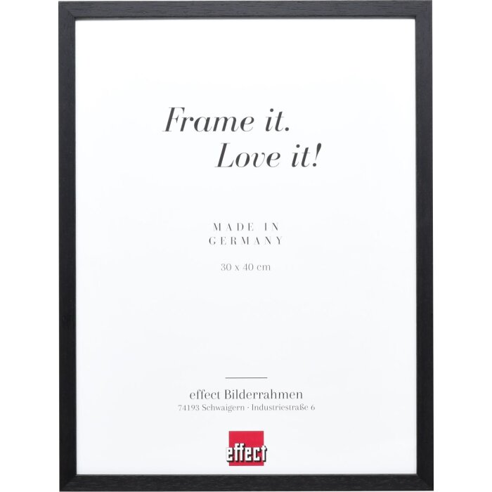 Cadre en bois Effect Profil 35 noir 42x59,4 cm verre antireflet