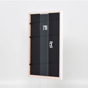Cadre en bois Effect Profil 2070 verre musée 45x60 cm blanc