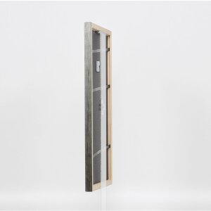 Cadre en bois Effect Profil 2070 verre musée 50x100 cm argenté