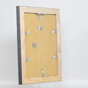 Cadre Effect en bois massif Profil 28 argenté 70x100 cm verre antireflet