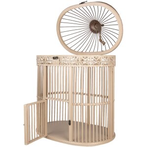 Cage à oiseaux blanche 47x32x60 cm 5H0491