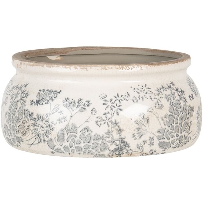 Pot de fleurs gris Ø 20x8 cm 6CE1254M