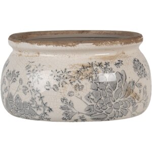 Pot de fleurs gris Ø 16x8 cm 6CE1254S