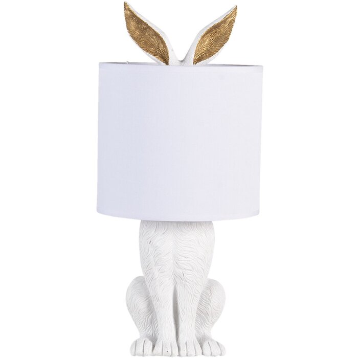Clayre & Eef 6LMC0013W Lampe de table Lapin Ø 20x45 cm Blanc Plastique