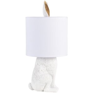Clayre & Eef 6LMC0013W Lampe de table Lapin Ø 20x45 cm Blanc Plastique