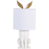 Clayre & Eef 6LMC0013W Lampe de table Lapin Ø 20x45 cm Blanc Plastique