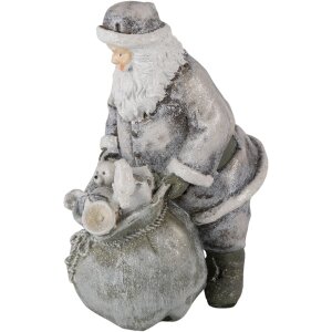Décoration Père Noël avec renne argenté 10x7x13 cm 6PR4729