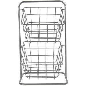 Étagère avec paniers argent 22x22x41 cm 6Y4555