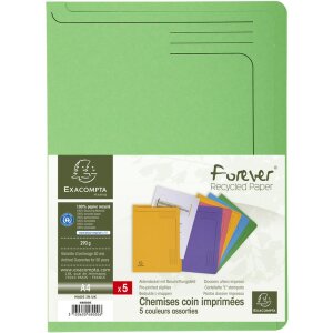Exacompta 5 porte-documents Forever Zone détiquetage DIN A4 assortis