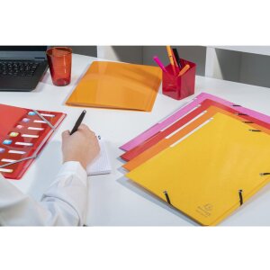 Exacompta Chemise à 3 rabats avec élastique Maxi Capacity DIN A4 Iderama Rouge