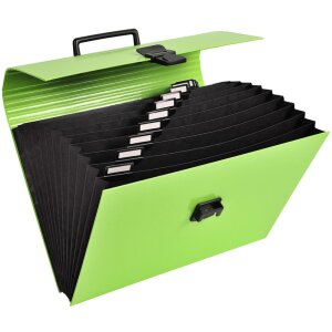 Exacompta Porte-documents avec poignée 12 compartiments dos extensible DIN A4