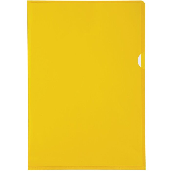Exacompta paquet de 100 pochettes de classement PVC lisse et rigide 130µ, DIN A4 Jaune
