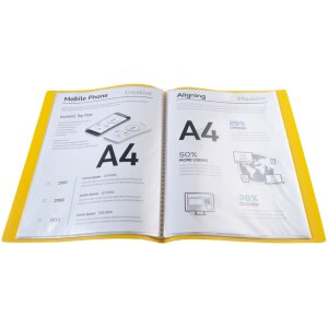 Exacompta 8519E Dossier de présentation A4 polypropylène 10 pochettes jaune 24x32 cm