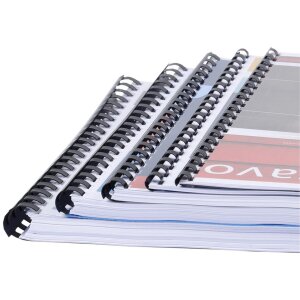Exacompta 75301E Spirales à relier 10 mm 21 anneaux pour DIN A4 Noir 100 pièces