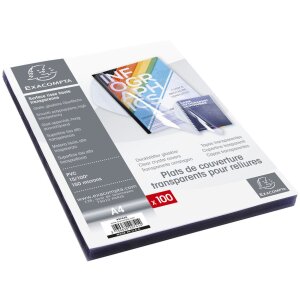 Exacompta 42741E Couverture PVC 150µ DIN A4 cristal...