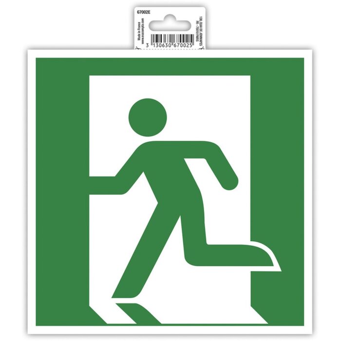 Étiquette adhésive Évacuation gauche 20 cm