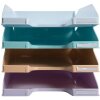 Exacompta Set de 4 corbeilles à courrier COMBO MIDI Aquarel assorties