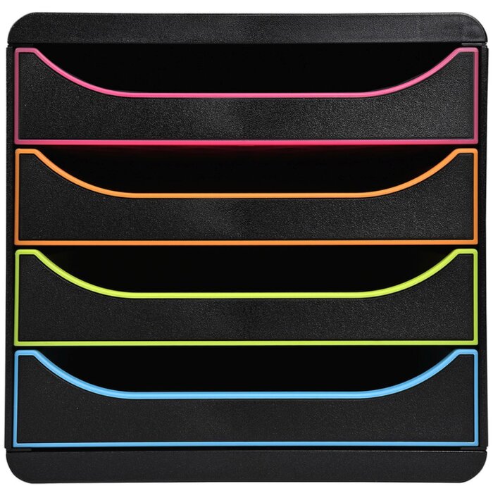 Exacompta Boîte à tiroirs Big Box Plus Black Office noir-arlequin