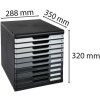 Exacompta Boîte à tiroirs MODULO A4 10 tiroirs Gris